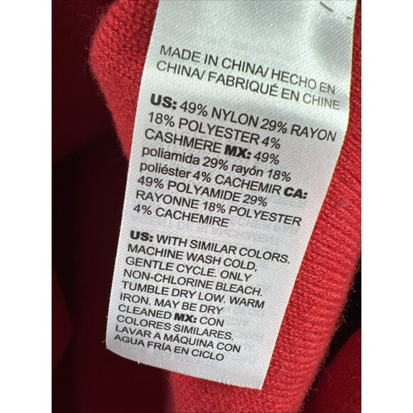 Chicos Sweater Tunic XL Red Black Stripe Pullover Cashmere Blend Long Sleeve - Picture 7 of 9